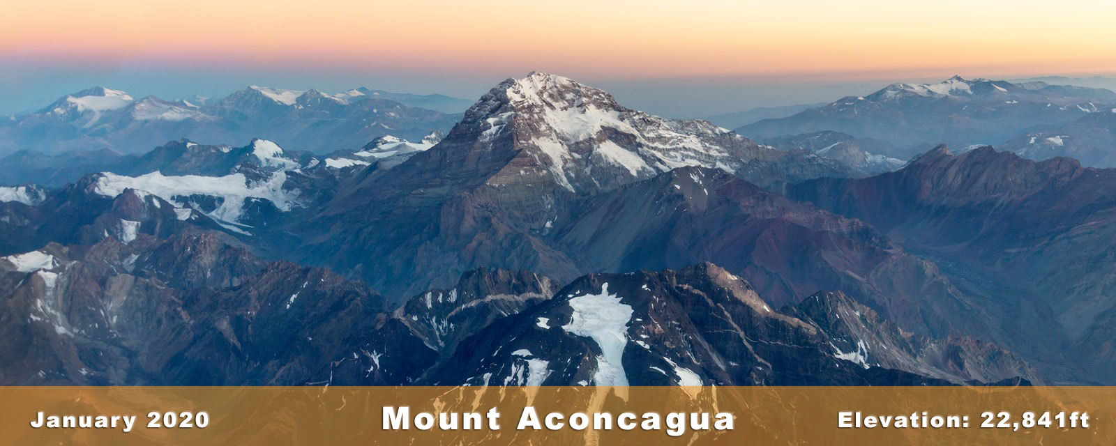 An image of Mount Aconcagua, January 2020